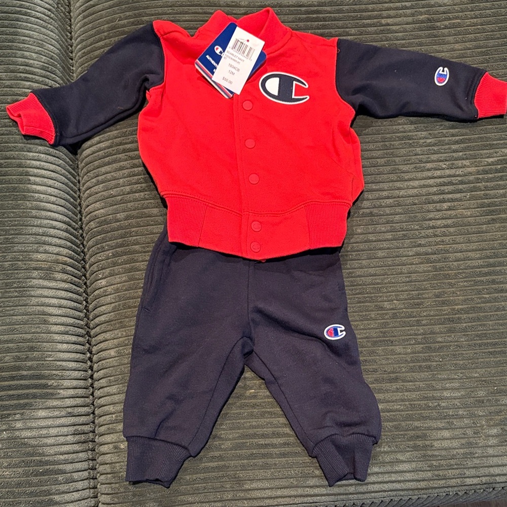 12M Champion Infant Red and Black Tracksuit